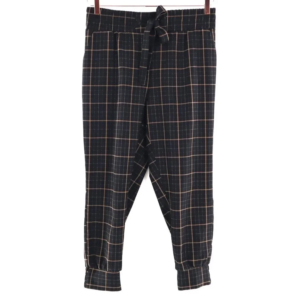 One By‎ Chapter One Jogger Pants Womens L Black Academia Preppy Casual Relaxed
